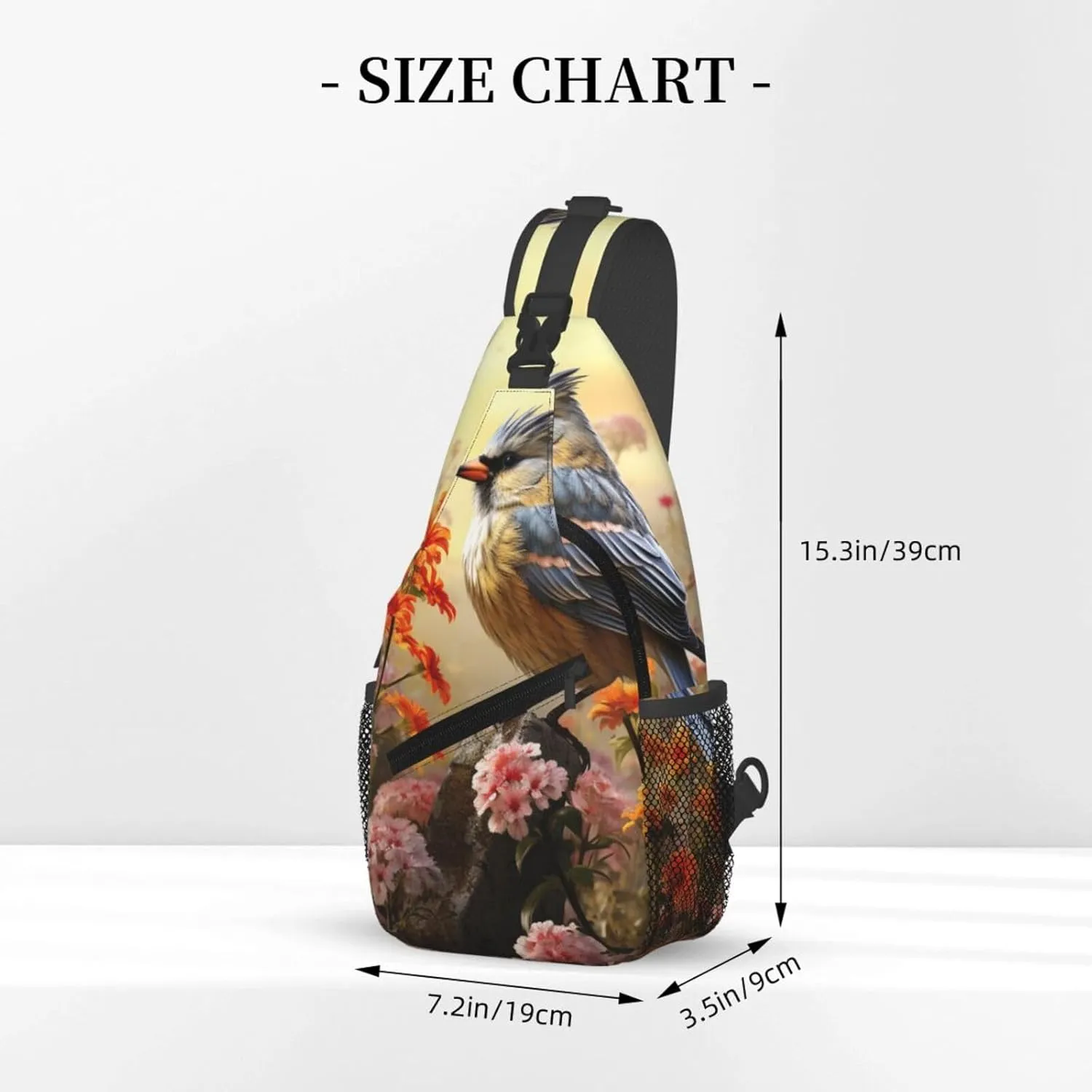 Sling Bag for Women Men Crossbody Bag Sling Backpack Sparrow Birds Sing Cross Body Bag Adjustable Chest Bag