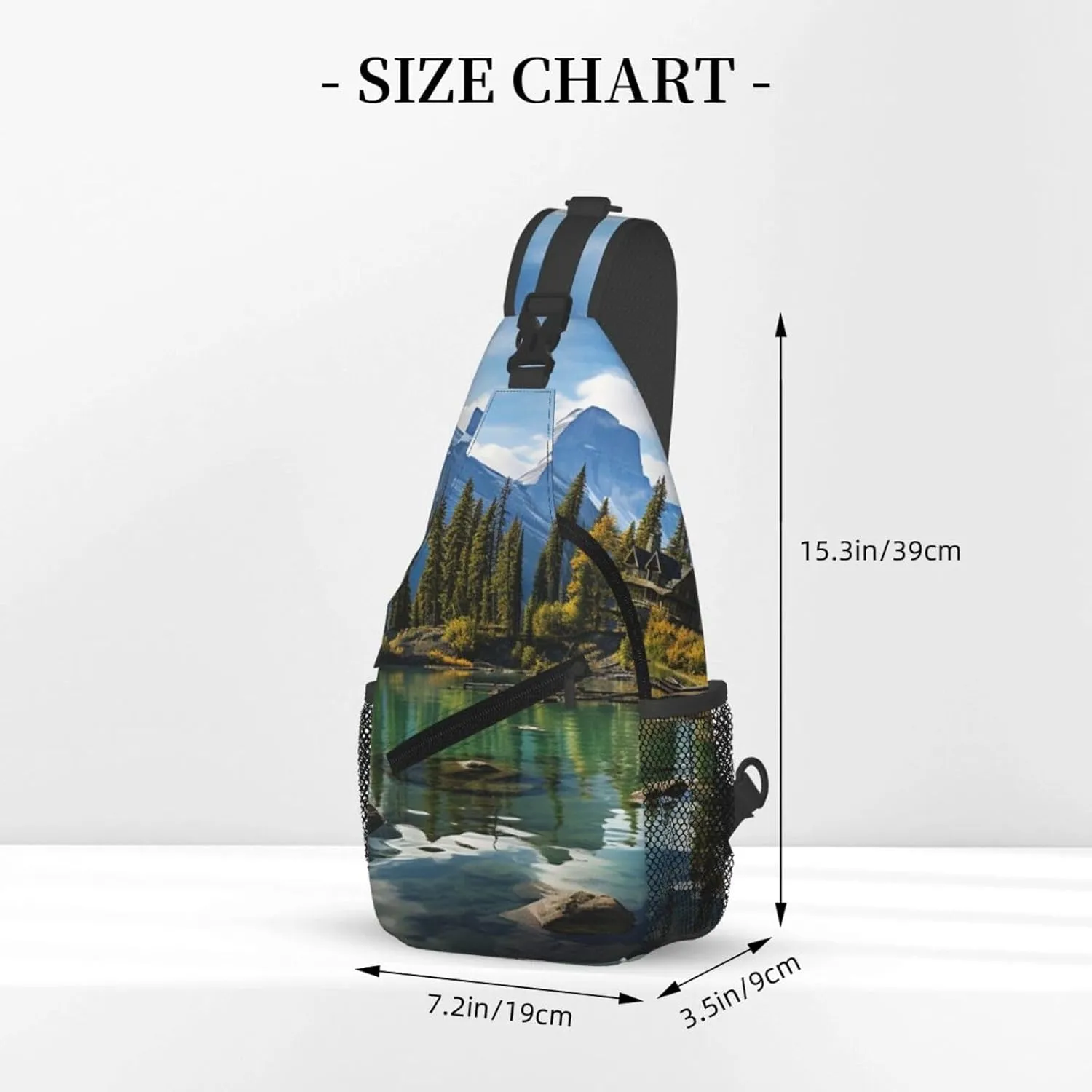 Sling Bag for Women Men Crossbody Bag Sling Backpack Spirit Island in Maligne Lake Cross Body Bag Adjustable Chest Bag