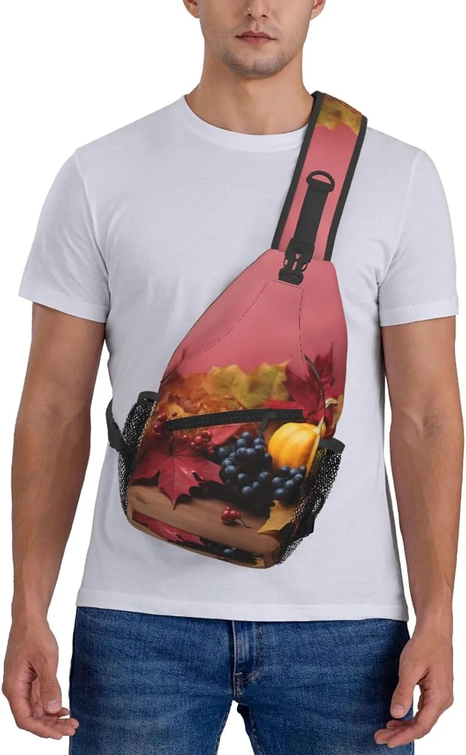 Sling Bag for Women Men Crossbody Bag Sling Backpack Thanksgiving Background Cross Body Bag Adjustable Chest Bag