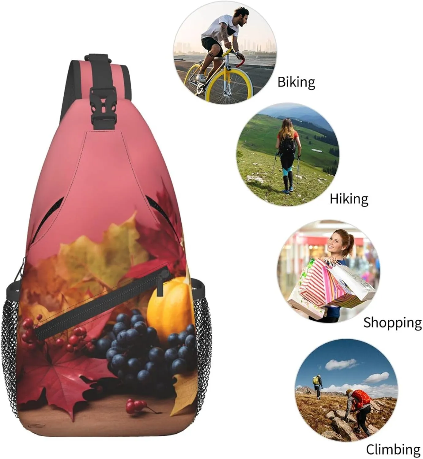 Sling Bag for Women Men Crossbody Bag Sling Backpack Thanksgiving Background Cross Body Bag Adjustable Chest Bag