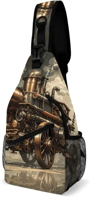 Sling Bag for Women Men Steampunk Style Crossbody Bag Hiking Chest Bag Crossbody Fanny Pack Fashion Waist Packs Casual Daypack Backpacks Shoulder Bag for Travel