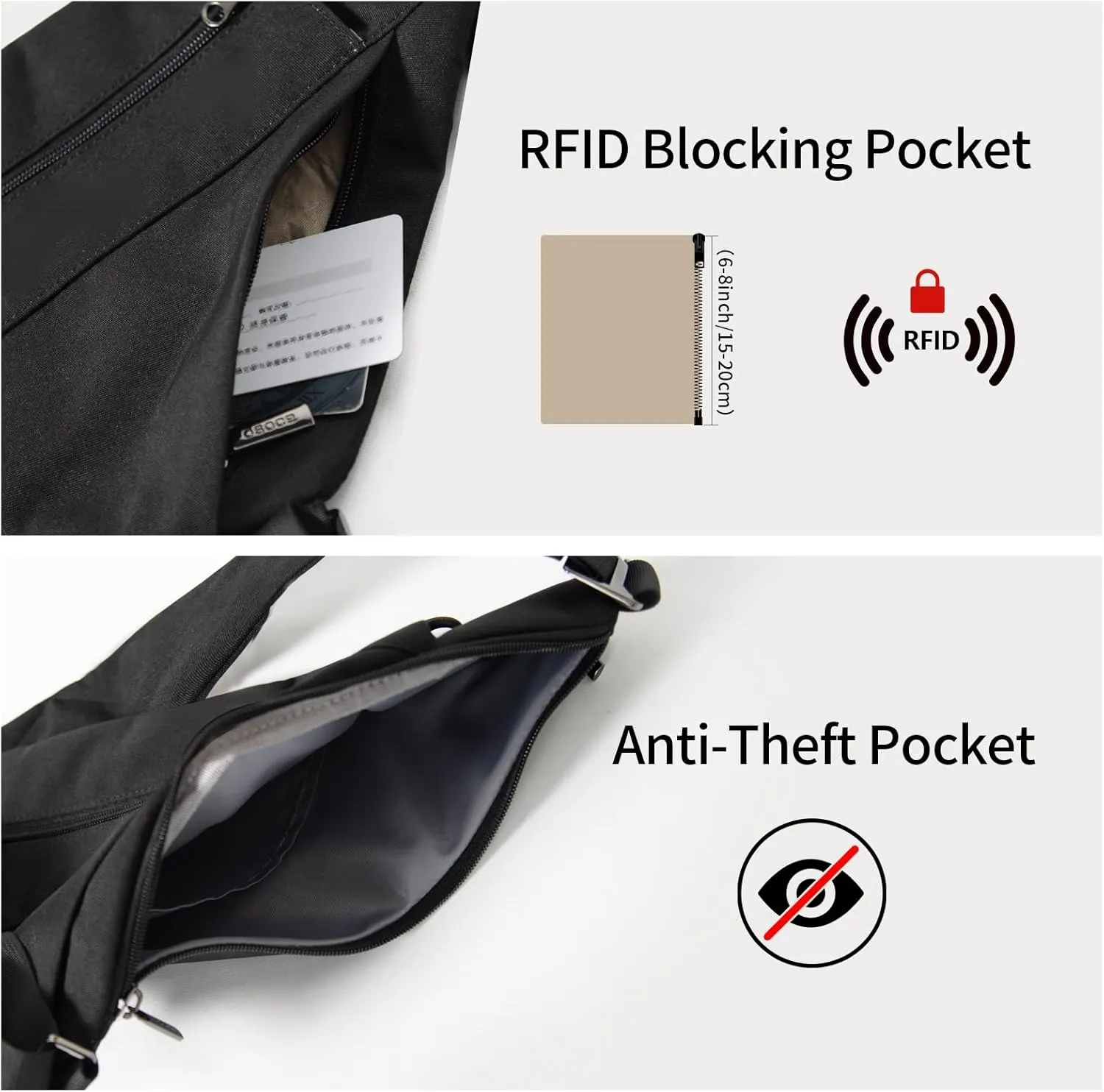 Sling Bag for Women Men,RFID Crossbody Hiking Backpack Chest Shoulder Tactical with Water Bottle Bag for Travel Sports