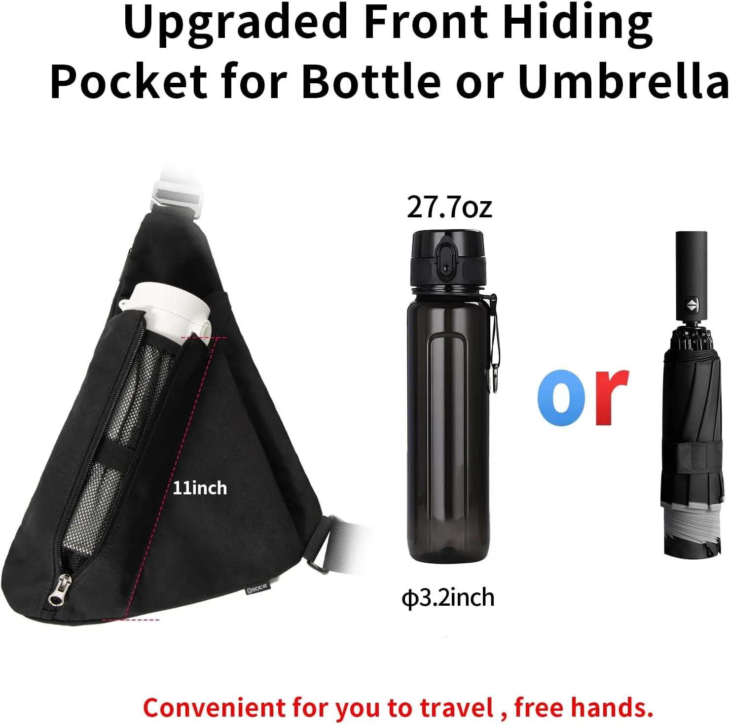 Sling Bag for Women Men,RFID Crossbody Hiking Backpack Chest Shoulder Tactical with Water Bottle Bag for Travel Sports