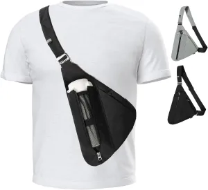 Sling Bag for Women Men,RFID Crossbody Hiking Backpack Chest Shoulder Tactical with Water Bottle Bag for Travel Sports