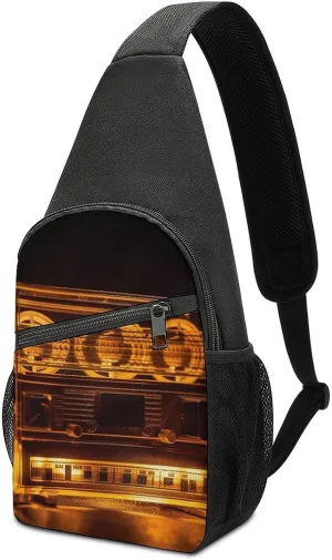 Sling Bag Illuminated Audio Tape Crossbody Bag Sling Backpack Chest Bag Casual Daypack for Travel Hiking