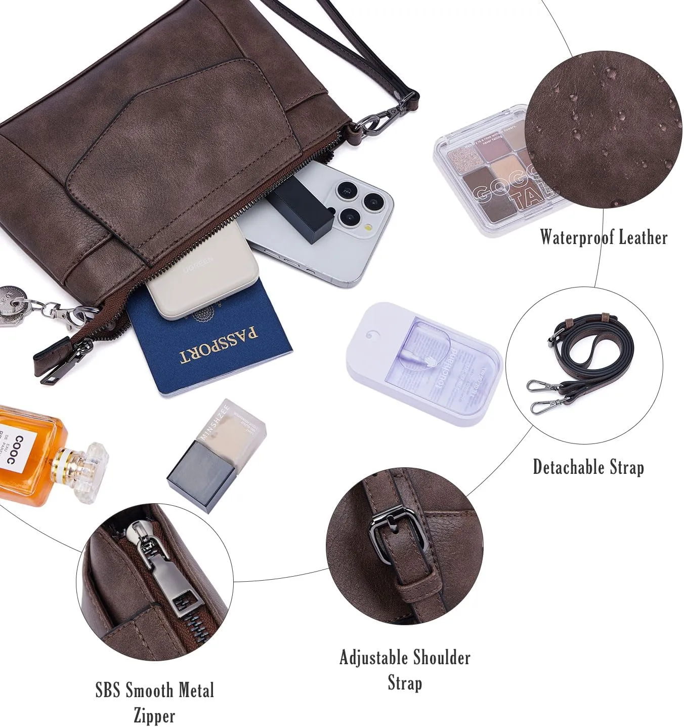 Small Crossbody Bags for Women, Cell Phone Bag Mini Over Wristlets Handbag Wallet Purse with Card Slots