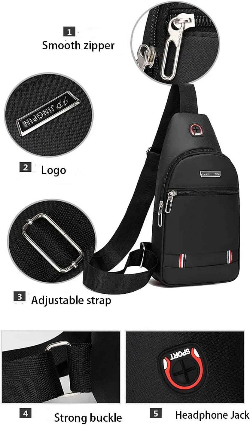 Small Crossbody Sling Backpack Sling Chest Bag，Adjustable Cross Body Bag Chest Shoulder Bag Daypack Fanny Pack for Travel Hiking