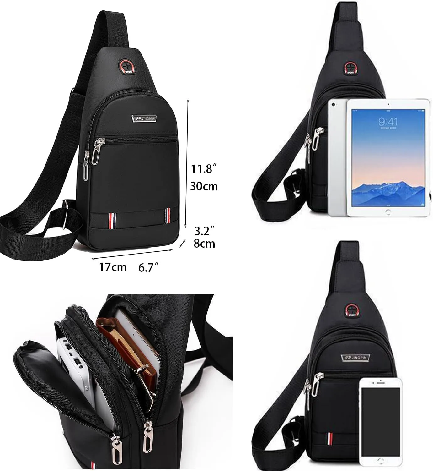 Small Crossbody Sling Backpack Sling Chest Bag，Adjustable Cross Body Bag Chest Shoulder Bag Daypack Fanny Pack for Travel Hiking
