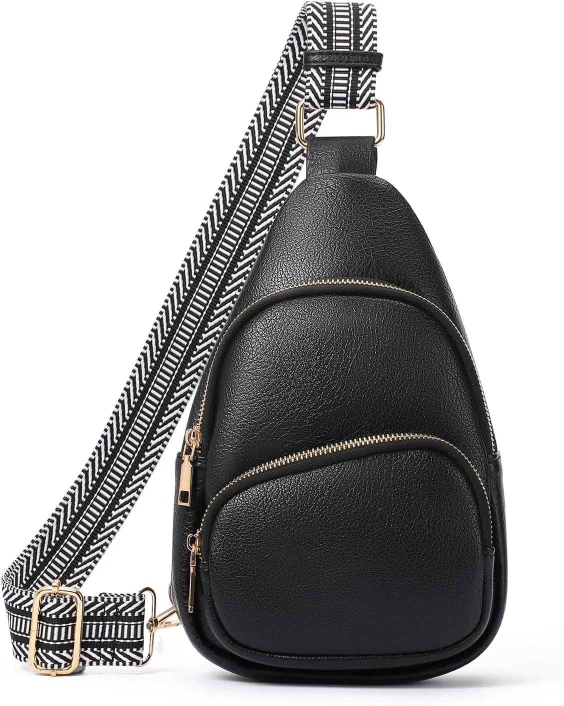 Small Sling Bag for Women, Vegan Leather Crossbody Fanny Packs Chest Bag With Guitar Strap