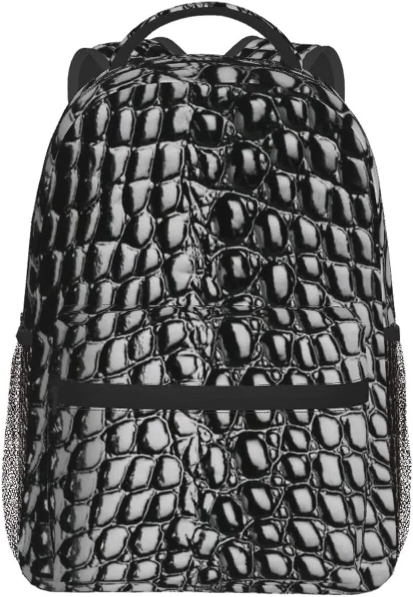 Snake Skin Backpack Funny Laptop Backpack Snake Tablet Travel Picnic Travel Bag Animal Skin Laptop Bag
