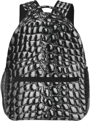 Snake Skin Backpack Funny Laptop Backpack Snake Tablet Travel Picnic Travel Bag Animal Skin Laptop Bag