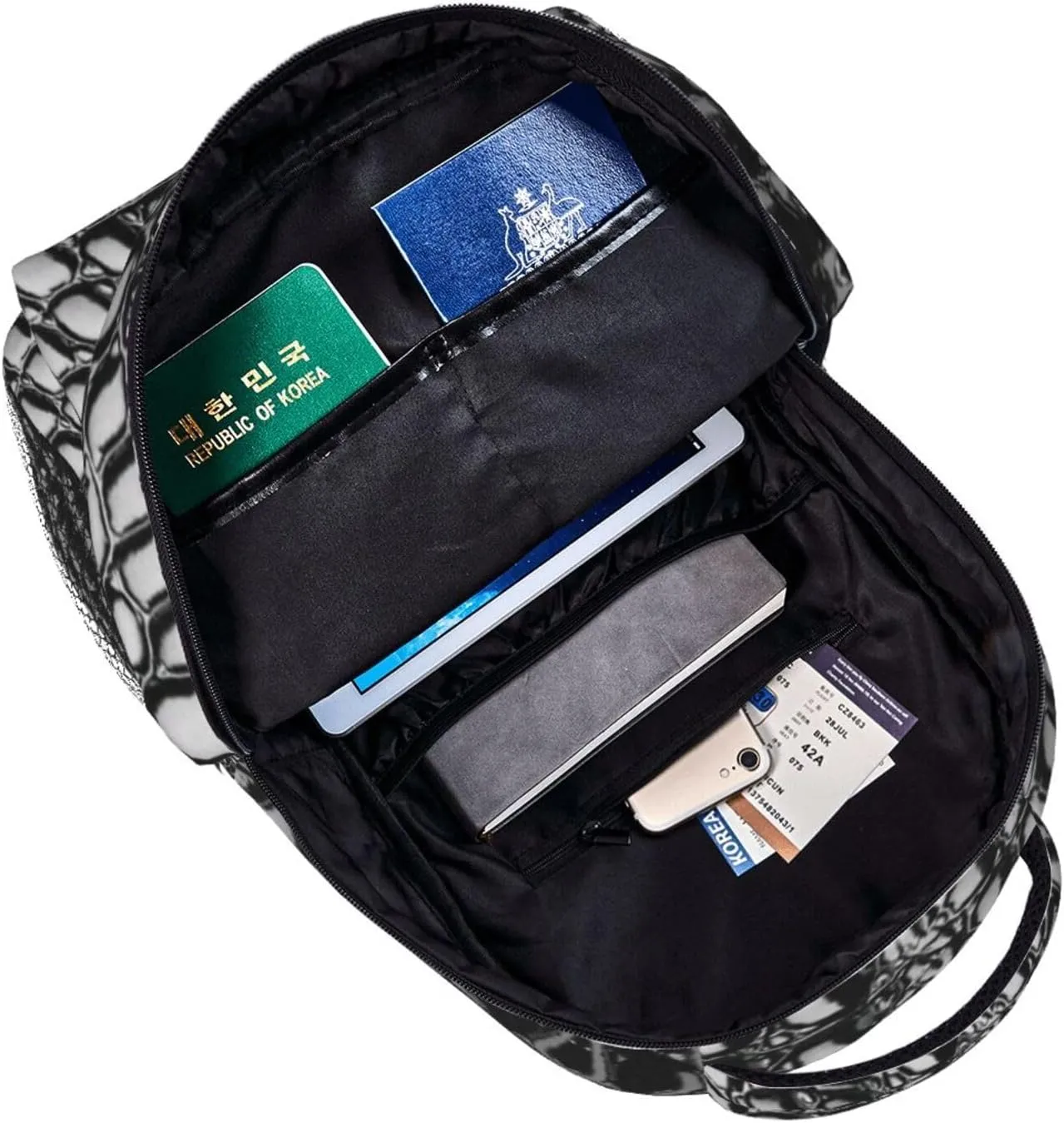 Snake Skin Backpack Funny Laptop Backpack Snake Tablet Travel Picnic Travel Bag Animal Skin Laptop Bag