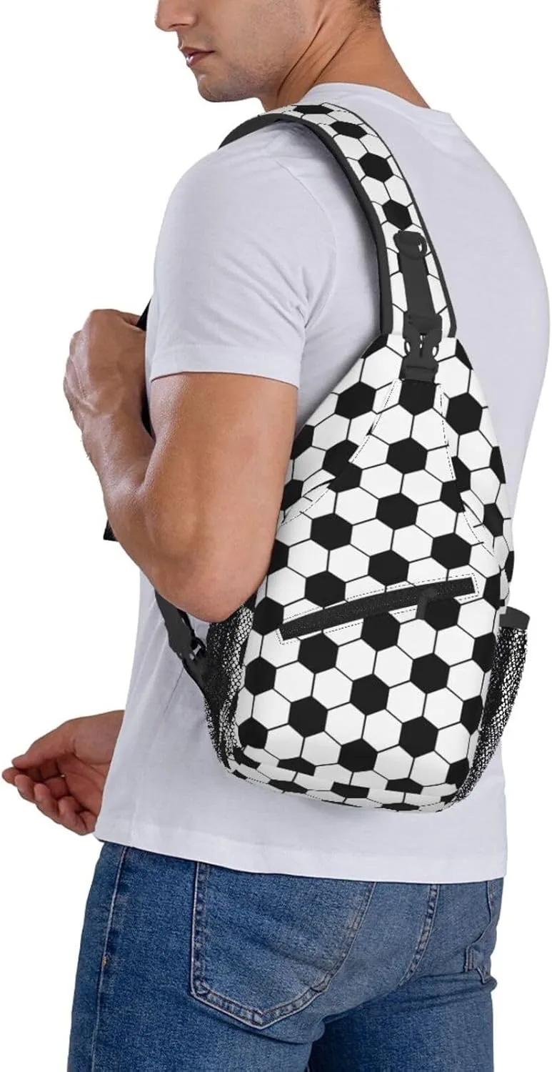 Soccer Sling Backpack Sling Bag Football Crossbody Shoulder Bag Soccer Purse Chest Bag For Men Women