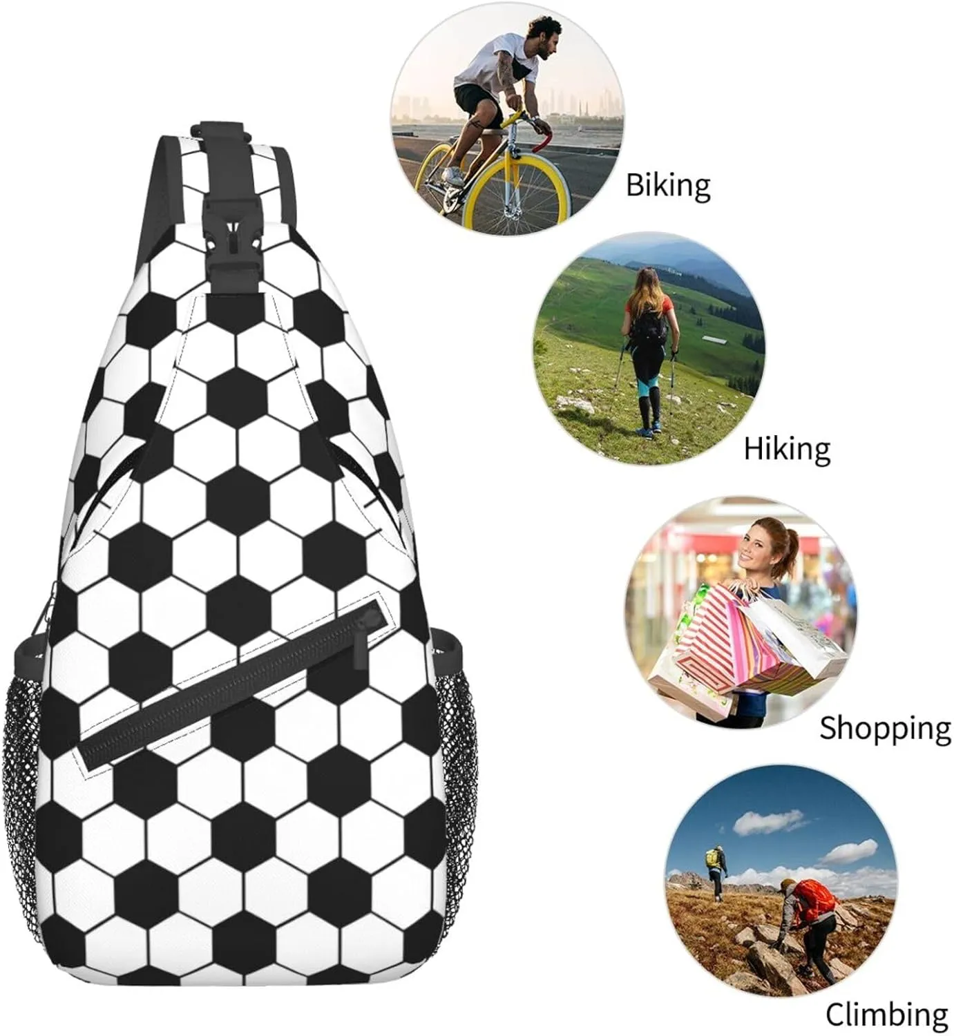 Soccer Sling Backpack Sling Bag Football Crossbody Shoulder Bag Soccer Purse Chest Bag For Men Women