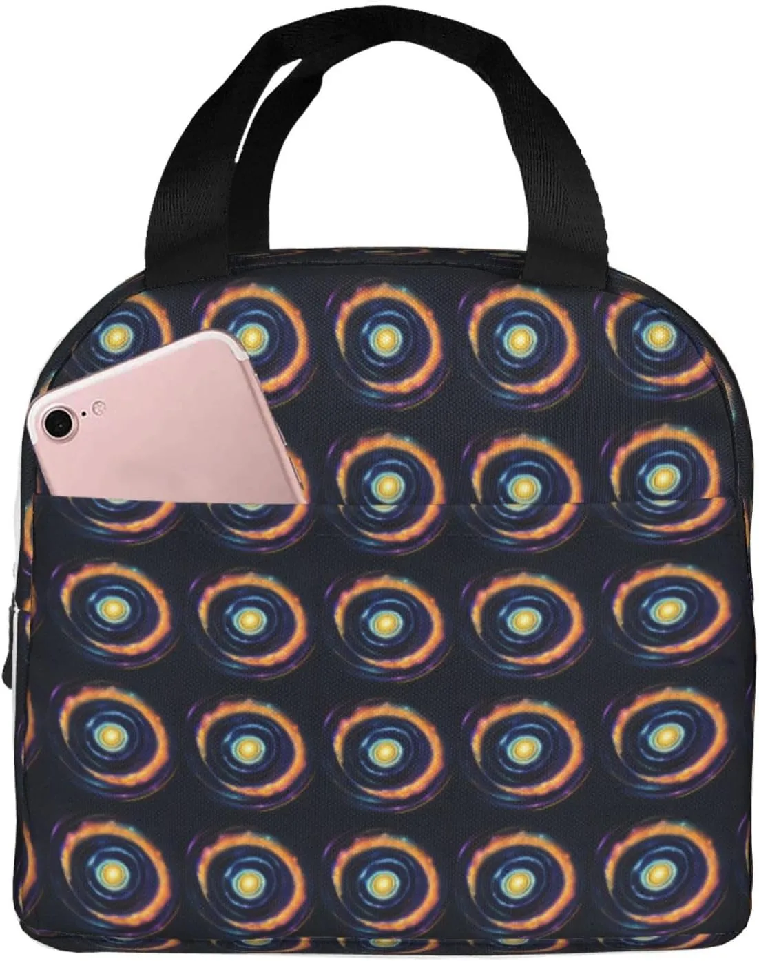 Space Spiral Cosmic Energy Print Lunch Box Reusable Totes Lunch Bag Thermal Cooler For Men Women Beach Picnic Travel
