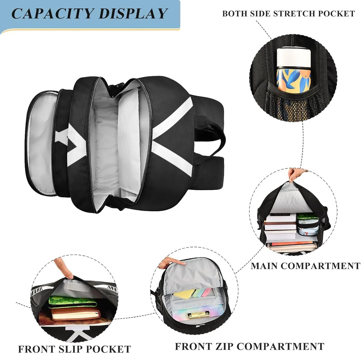 Sport Hockey Stick School Backpack Laptop Travel Daypack for Kids Girls Boys, Personalized Computer Notebooks Bookbag with Adjustable Padded Straps