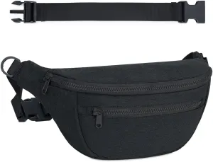 sportsnew Large Fanny Packs for Women, Waist Pack Fashion Crossbody Belt Bags for Walking Running Hiking Travel Bag Black patent pending