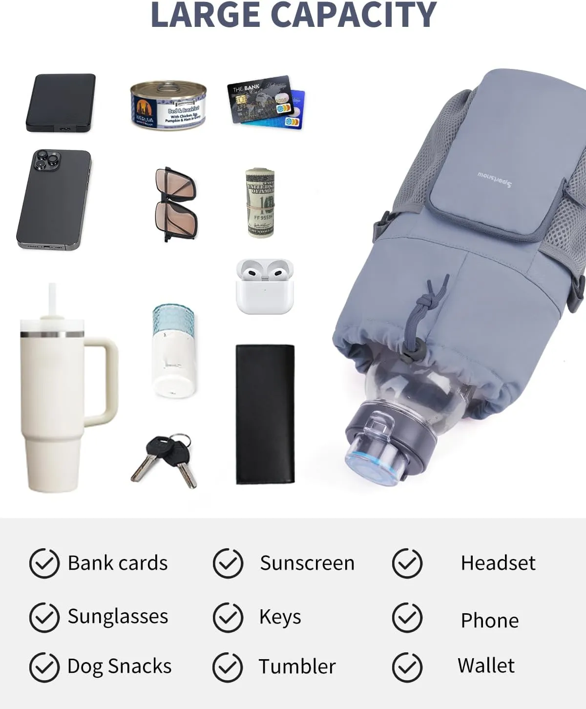 sportsnew Water Bottle Bag Holder Fit for 30/40oz Stanley Brumate era Simple Modern and 32/40/64 oz Without Handle Bottle