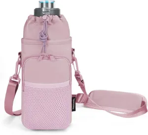 sportsnew Water Bottle Holder with Strap, 32 OZ Water Bottle Carrier Sling Bag with Adjustable Shoulder Strap Insulated Water-Resistant Water Bottle Bag for Walking Hiking, Patent Pending