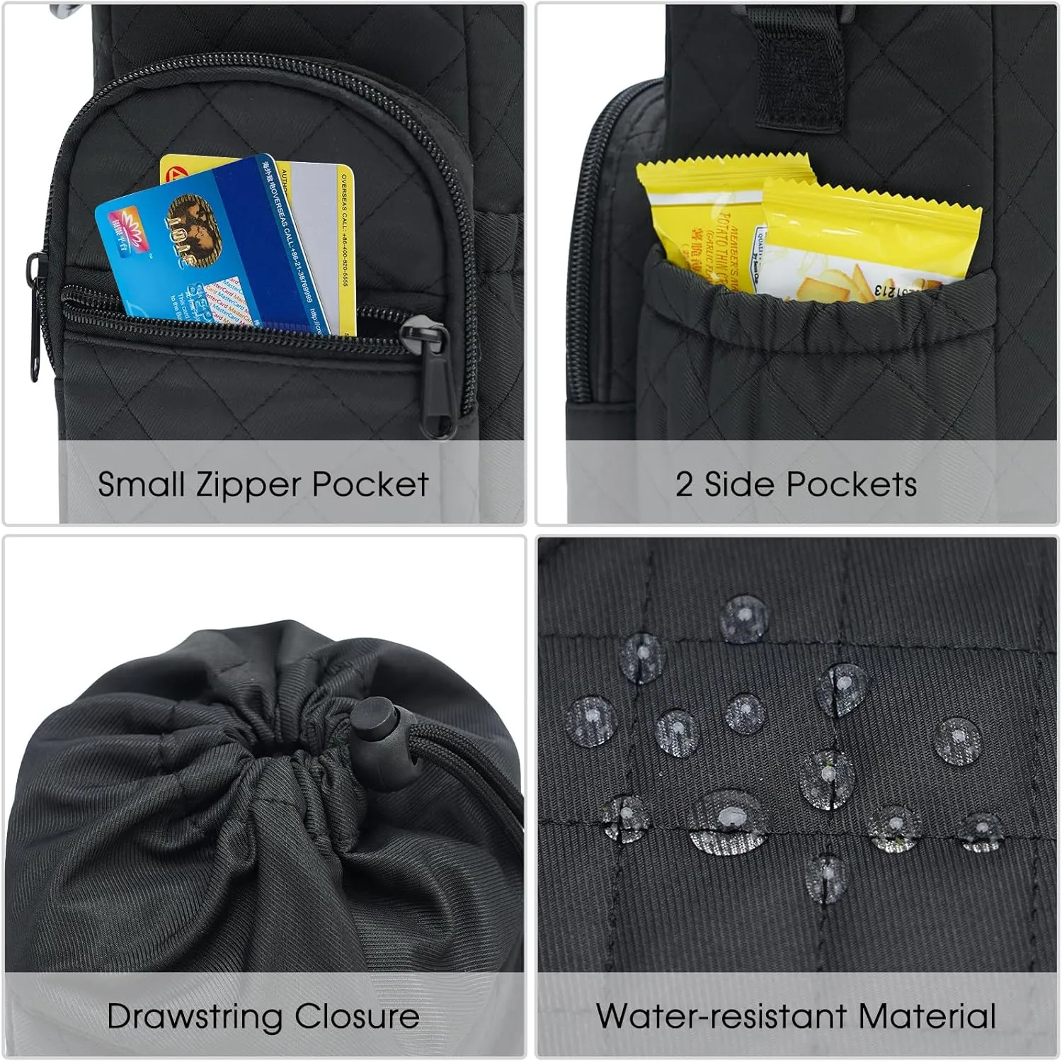 sportsnew Water Bottle Holder with Strap 32oz 40oz Insulated Water Bottle Carrier Sling Bag with Phone Pocket Crossbody