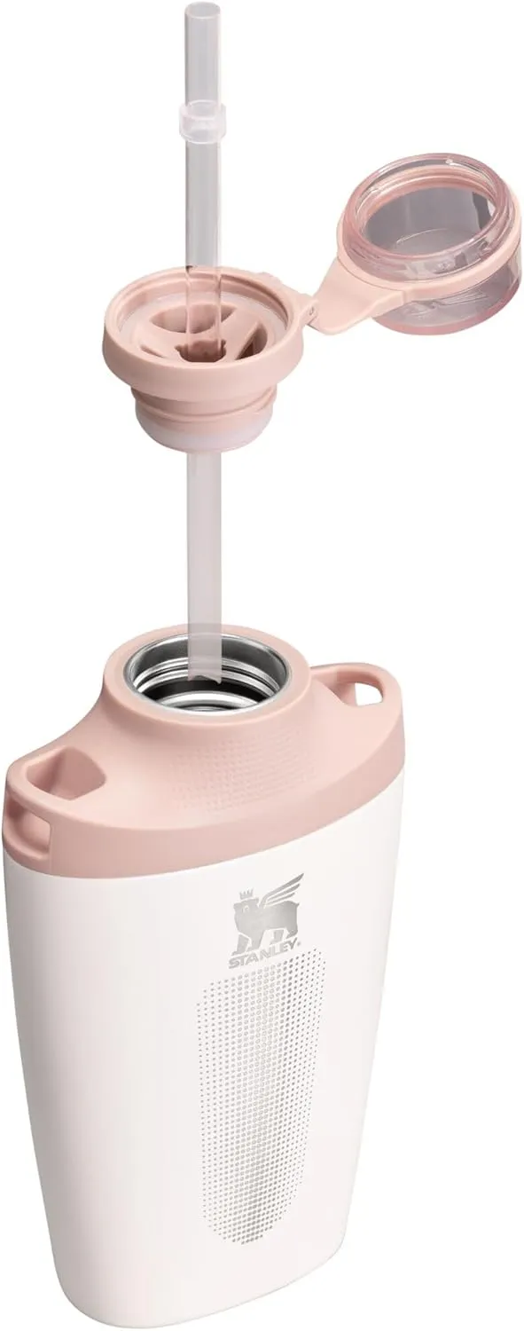 Stanley Cross Bottle 23 oz | Travel Water Bottle with Jacquard Strap | Leakproof Tritan Lid with Removable Straw | Insulated Stainless Steel | BPA-Free | Rose Quartz