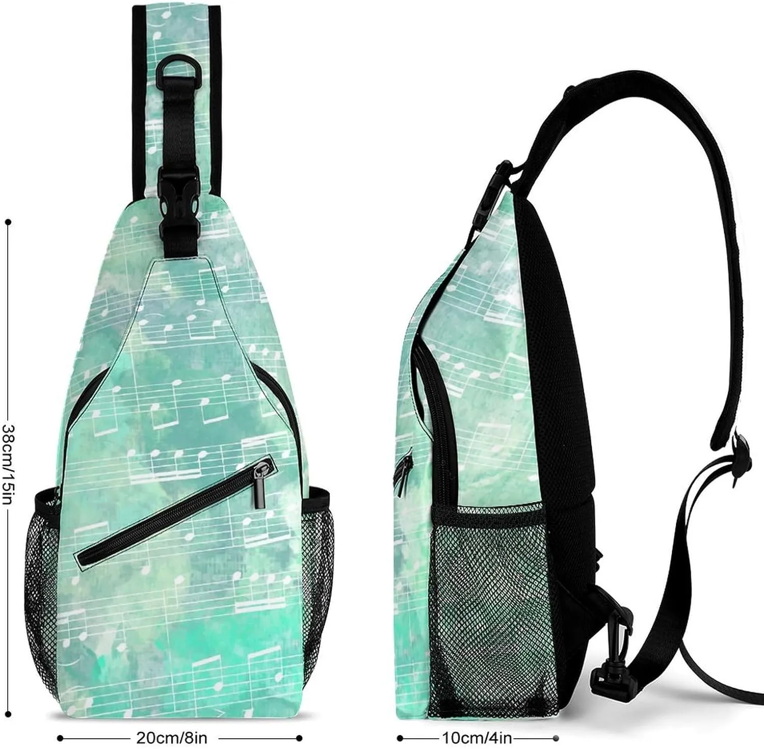 Stave-green Pattern Sling Bag Crossbody Backpack for Men Women Chest Bag For Travel Hiking Cycling Camping, Style-4