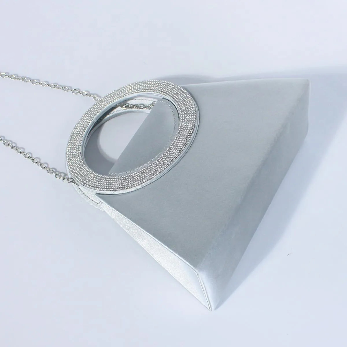 Stylish diamond set tote Ring Tote party bag Silk shoulder bag Elegant crossbody bag