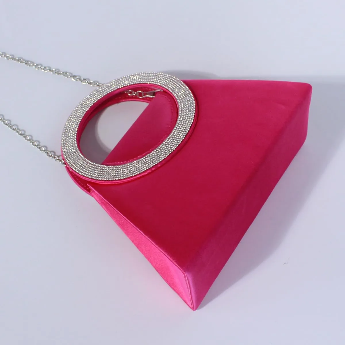 Stylish diamond set tote Ring Tote party bag Silk shoulder bag Elegant crossbody bag