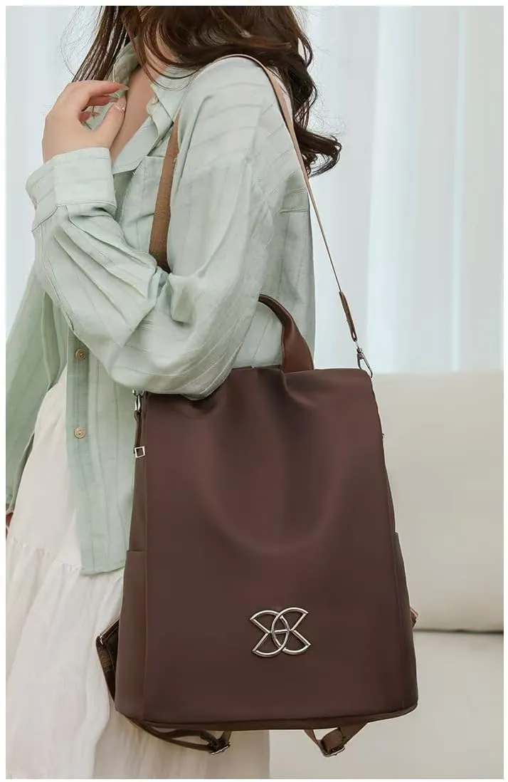 Subscrsidewa Anti-Theft Large Capacity Backpack, 2025 Oxford Cloth Backpack for Women,Large Capacity Leisure Travel Bag (Brown)
