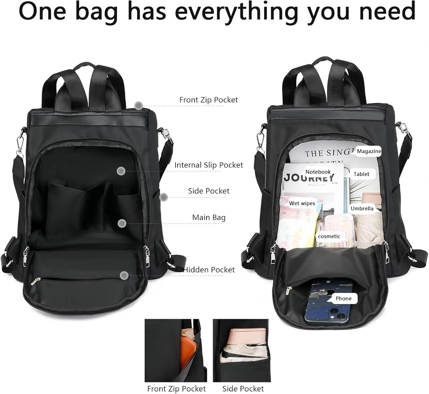 Subscrsidewa Anti-Theft Large Capacity Backpack, 2025 Oxford Cloth Backpack for Women,Large Capacity Leisure Travel Bag (Brown)
