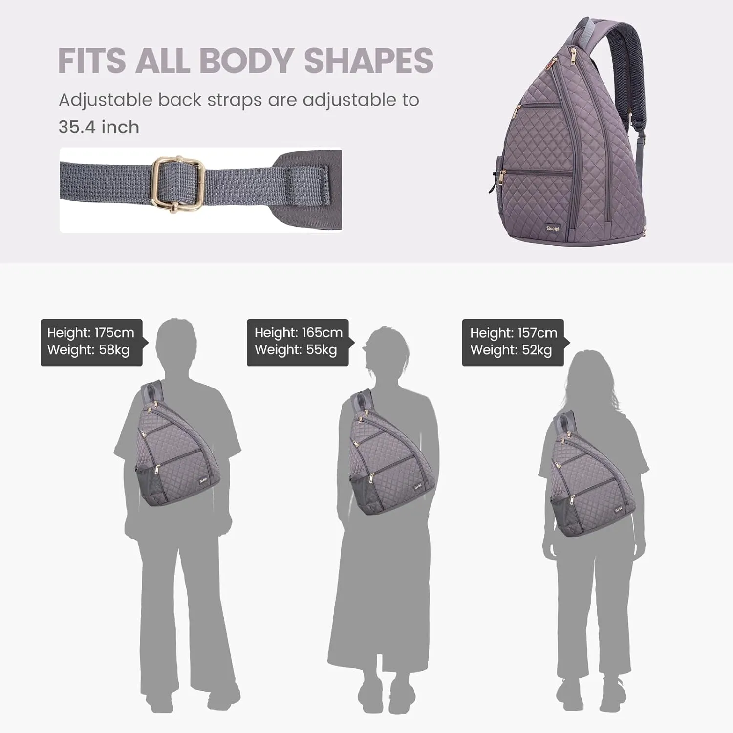 Sucipi Women's Pickleball Backpack - Quilted Crossbody Sling Bag for Tennis & Pickleball Paddle