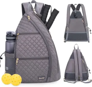 Sucipi Women's Pickleball Backpack - Quilted Crossbody Sling Bag for Tennis & Pickleball Paddle