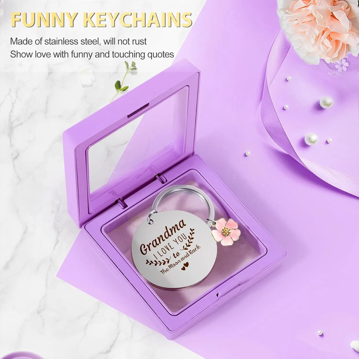 Suhctuptx Grandma Gifts, Christmas Birthday Gifts for Grandma, Best Funny Mothers Day Ideas Gift for Grandmother Grandparent Nana Basket Set from Granddaughter Grandson with Tote Bag Purple