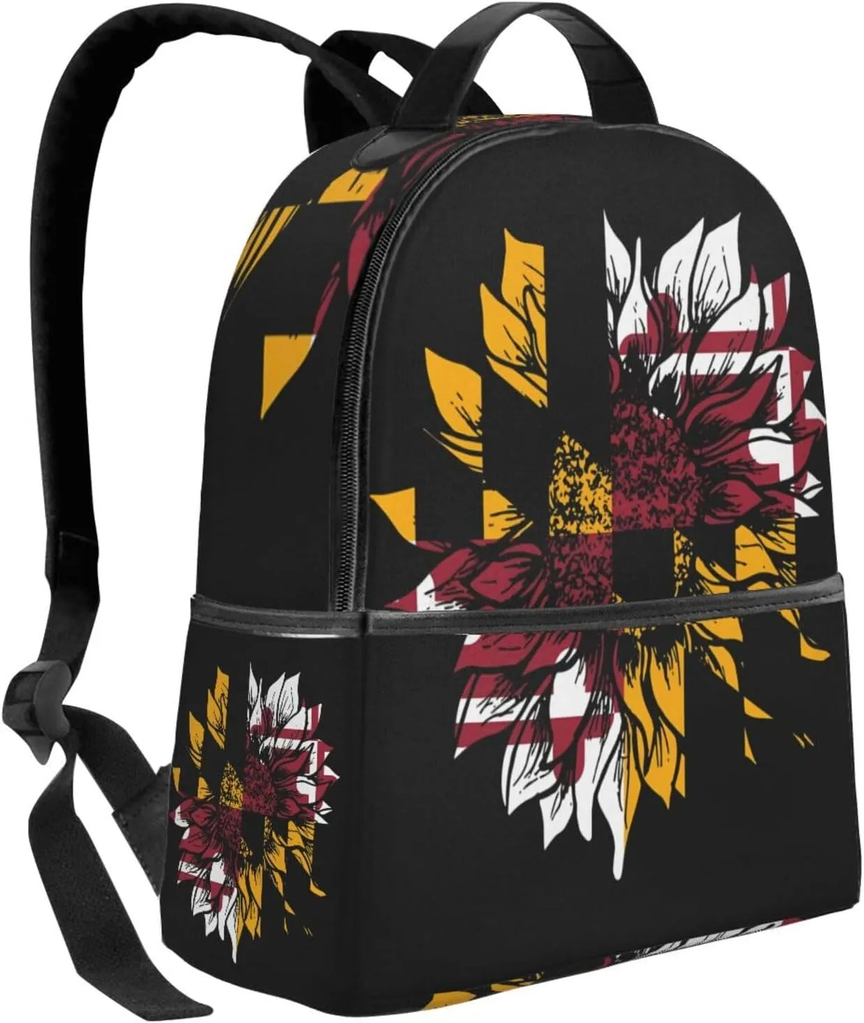 Sunflower Maryland Flag Casual Backpacks Laptop Backpack Carry-on Daypack Sports Travel Rucksack Lightweight Working Bag for Outdoor Hiking Cycling Walking