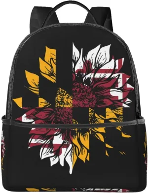 Sunflower Maryland Flag Casual Backpacks Laptop Backpack Carry-on Daypack Sports Travel Rucksack Lightweight Working Bag for Outdoor Hiking Cycling Walking