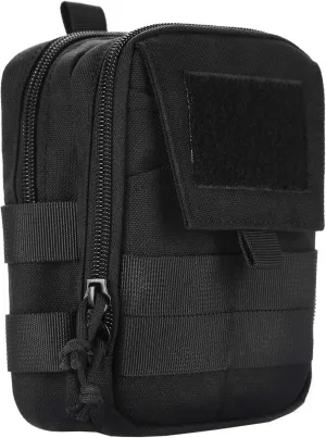 Tactical Phone Holster Pen Holder Molle EDC Belt Organizer Vest Attachment Pocket Tool Kit Gadget Waist Utility Pouch Dog Treat Bag with D-Ring Locking Hook Buckles Carabiner Key Clip