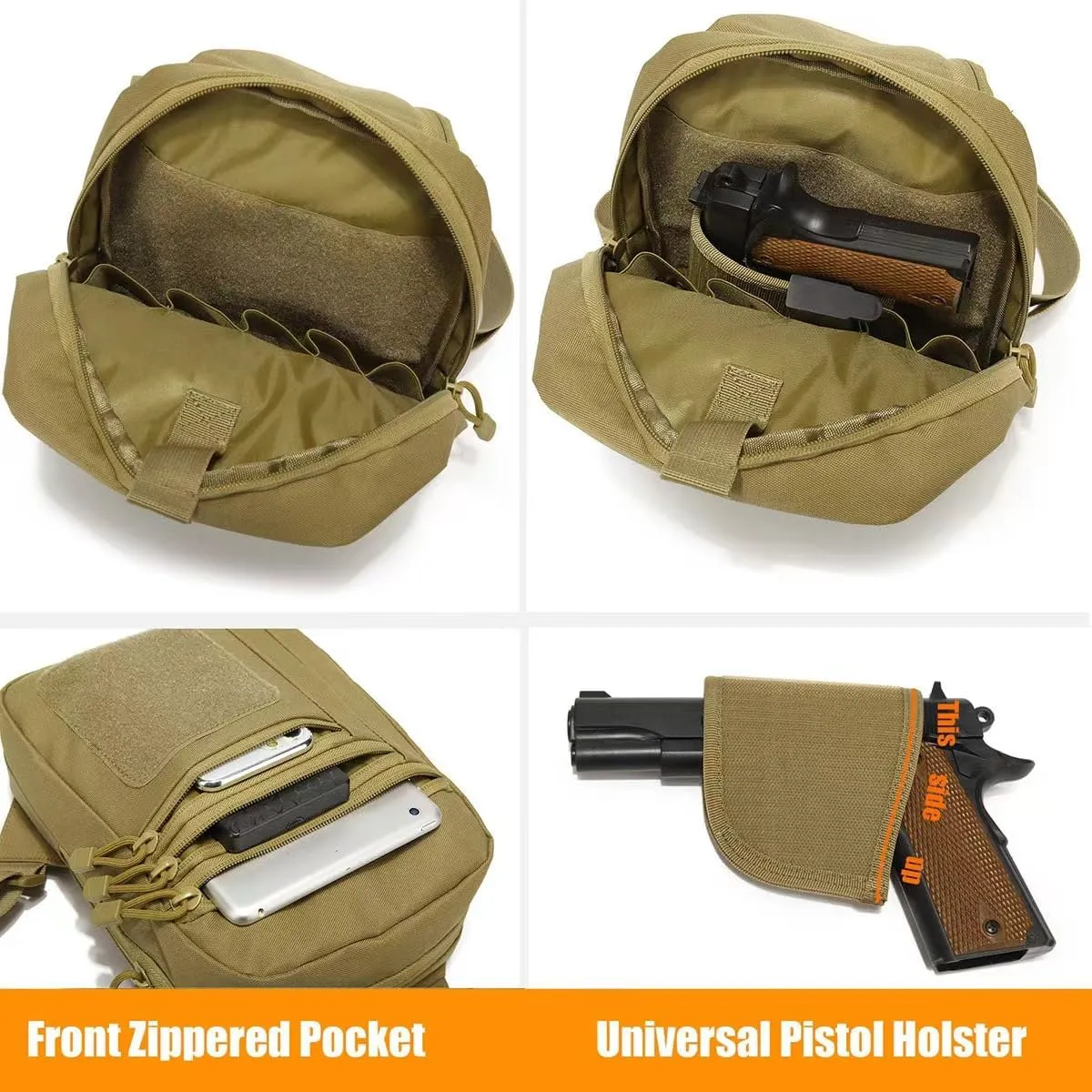Tactical Sling Bag - EDC Cross Body Sling Backpack for Pistol & Handgun