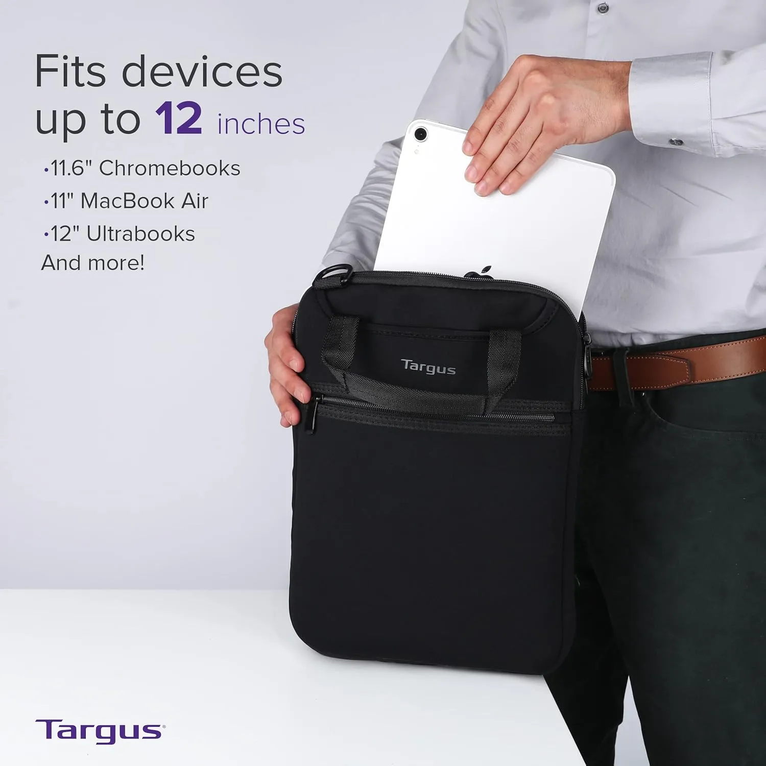 Targus 12” Vertical Slipcase with Hideaway Handles - TSS912