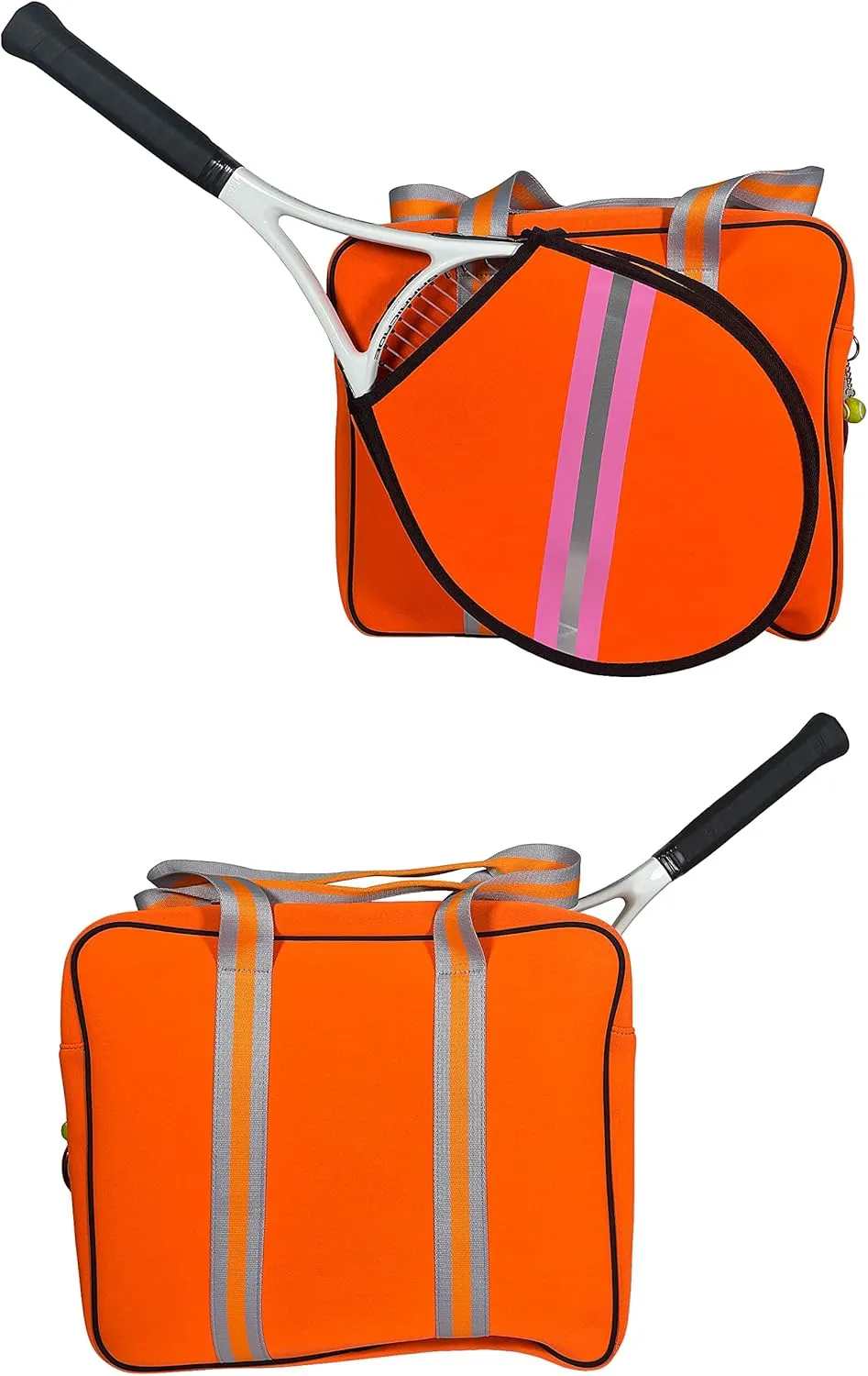Tennis Sports Bag For Men&Women,Waterproof Neoprene Beach Bag,Soft High Capacity Shoulder Bag,Fashion Messenger Bag With Tennis Pendant