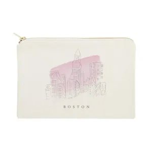 The Cotton & Canvas Co. Boston Cityscape, Skyline, Souvenir Cosmetic Bag and Travel Make Up Pouch