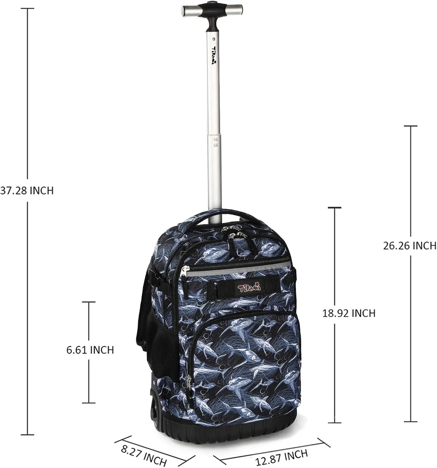 Tilami Rolling Backpack Armor Luggage School Travel Book Laptop 18 Inch Multifunction Wheeled Backpack Students