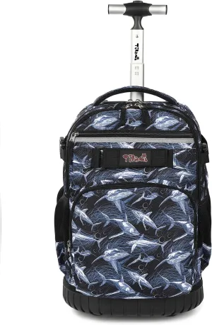 Tilami Rolling Backpack Armor Luggage School Travel Book Laptop 18 Inch Multifunction Wheeled Backpack Students