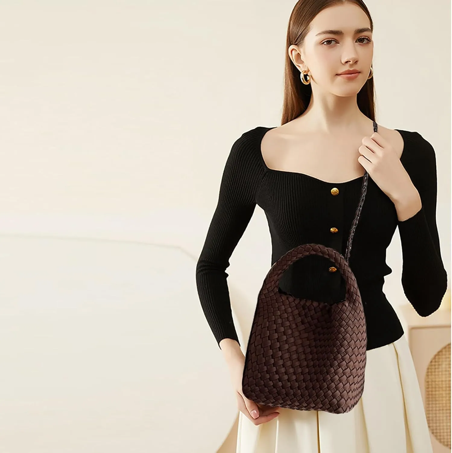 Tote for Women, Ladies Crossbody Handbag, Trendy Shoulder and Bucket Bag, Top-handle Tote Hobo Satchel with Purse