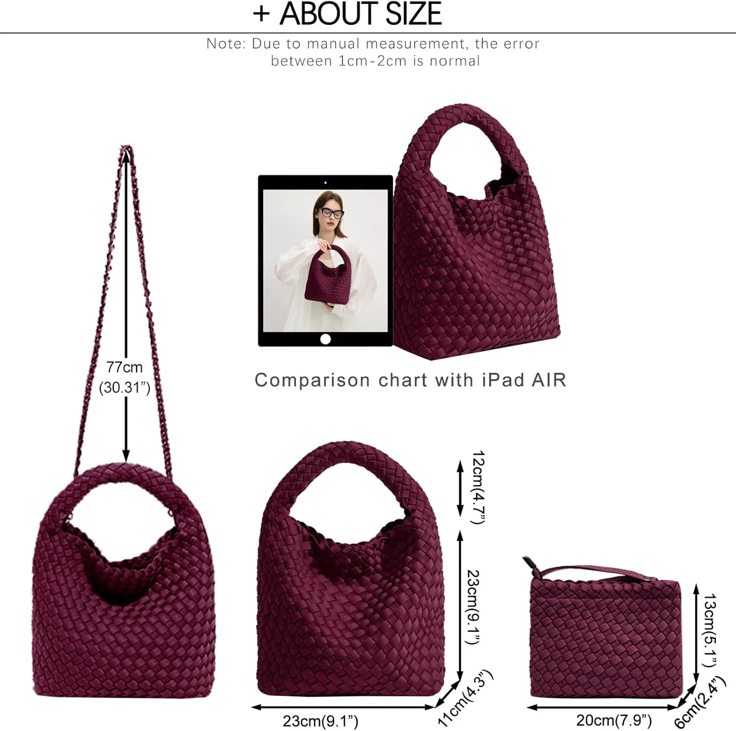 Tote for Women, Ladies Crossbody Handbag, Trendy Shoulder and Bucket Bag, Top-handle Tote Hobo Satchel with Purse