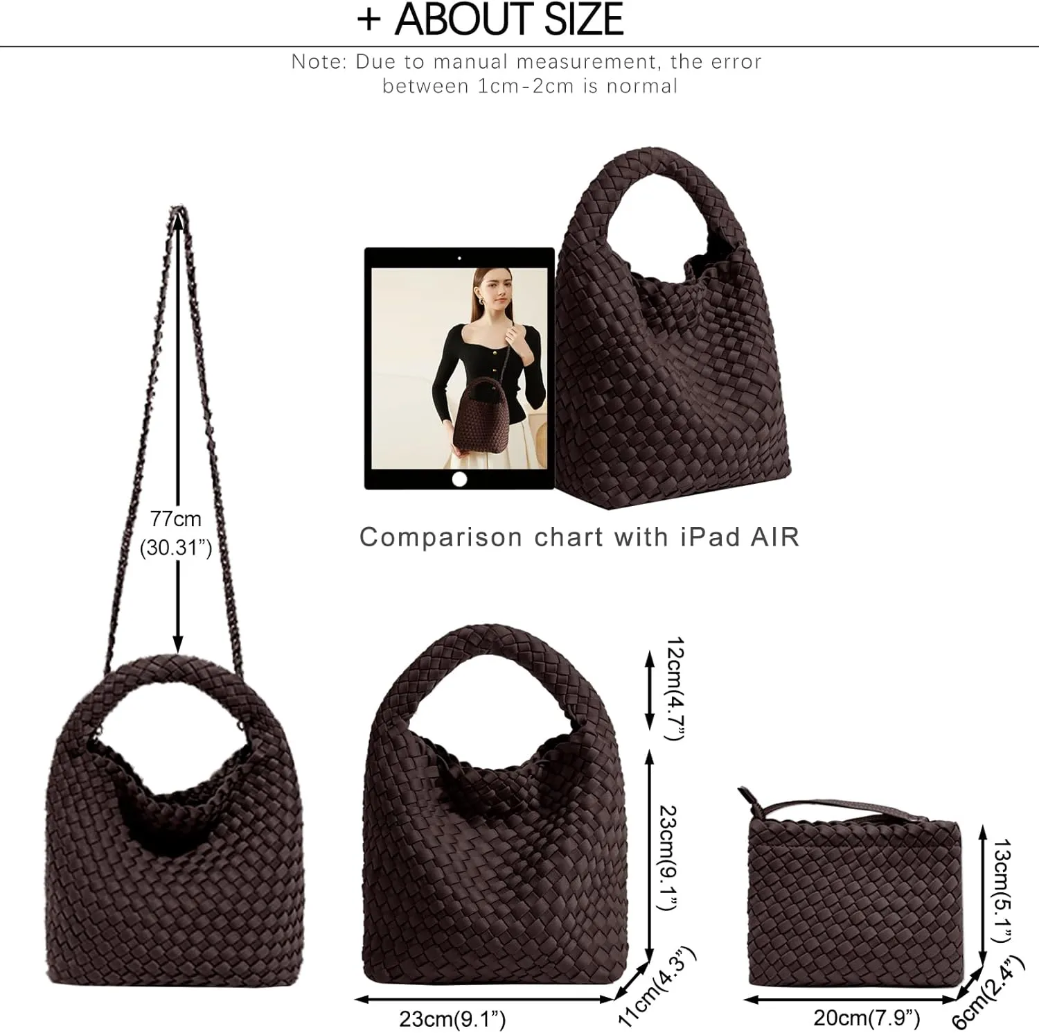Tote for Women, Ladies Crossbody Handbag, Trendy Shoulder and Bucket Bag, Top-handle Tote Hobo Satchel with Purse