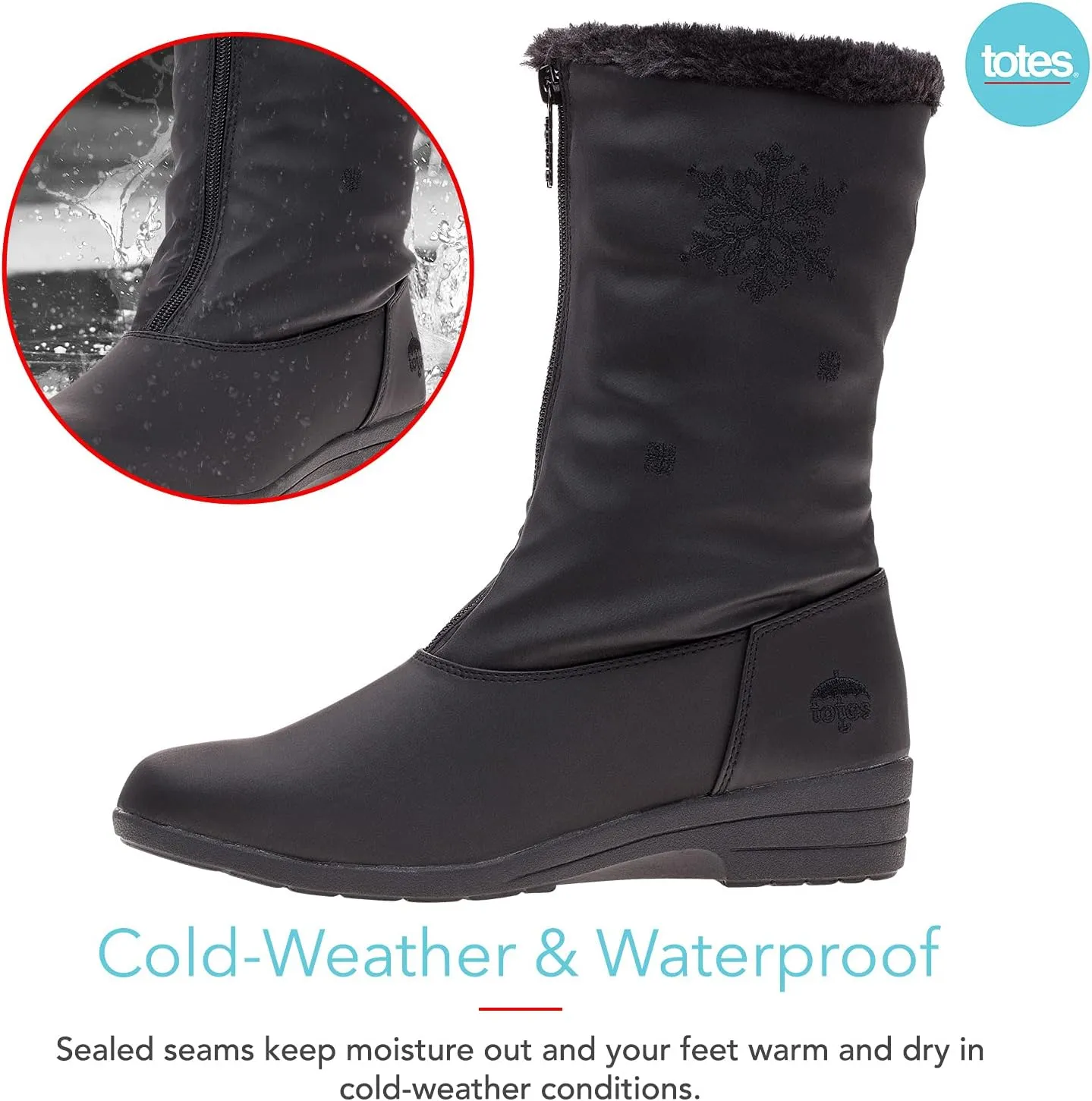 totes Women's Nicole Insulated Waterproof Snow Winter Boots with Zipper