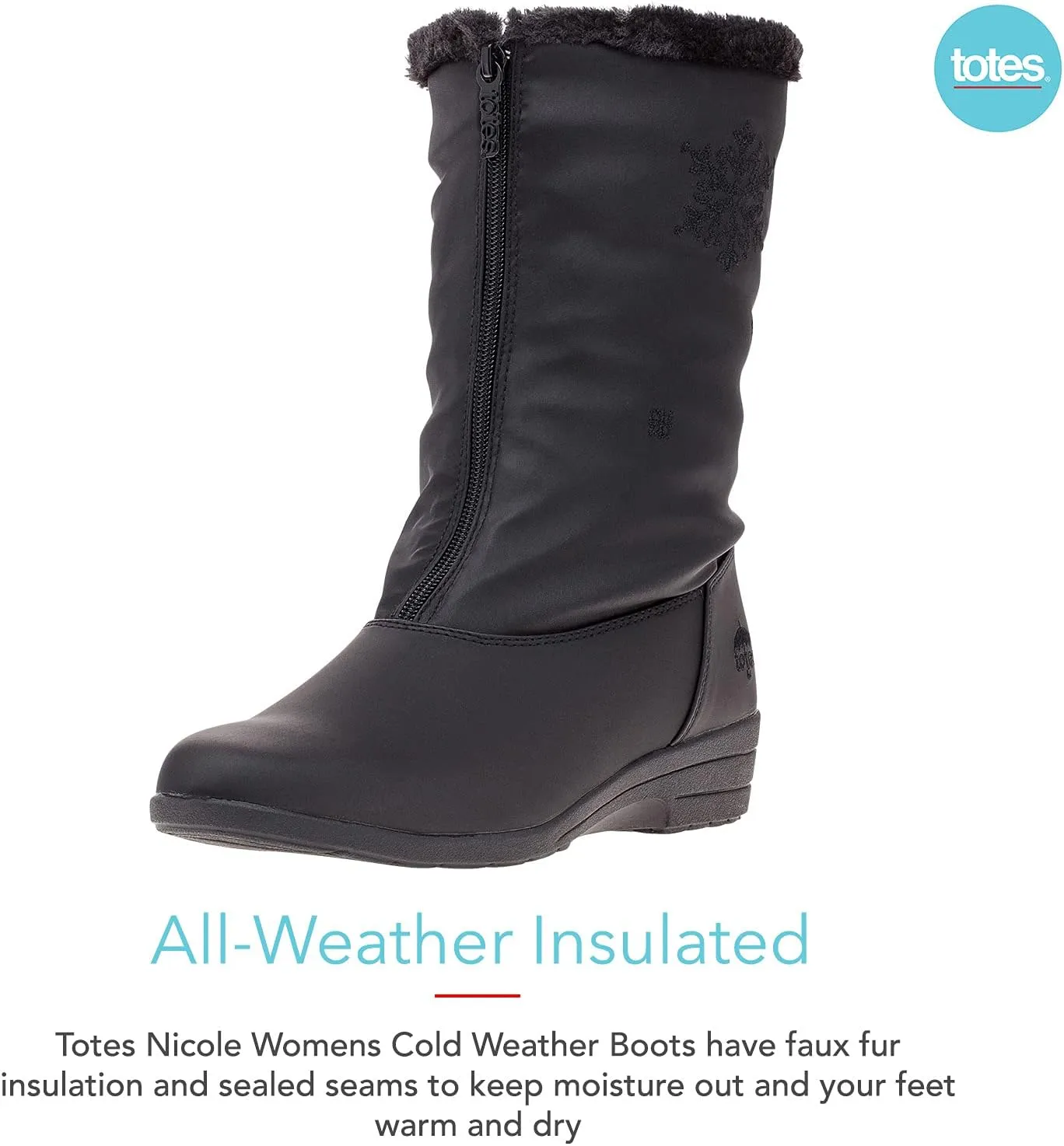 totes Women's Nicole Insulated Waterproof Snow Winter Boots with Zipper