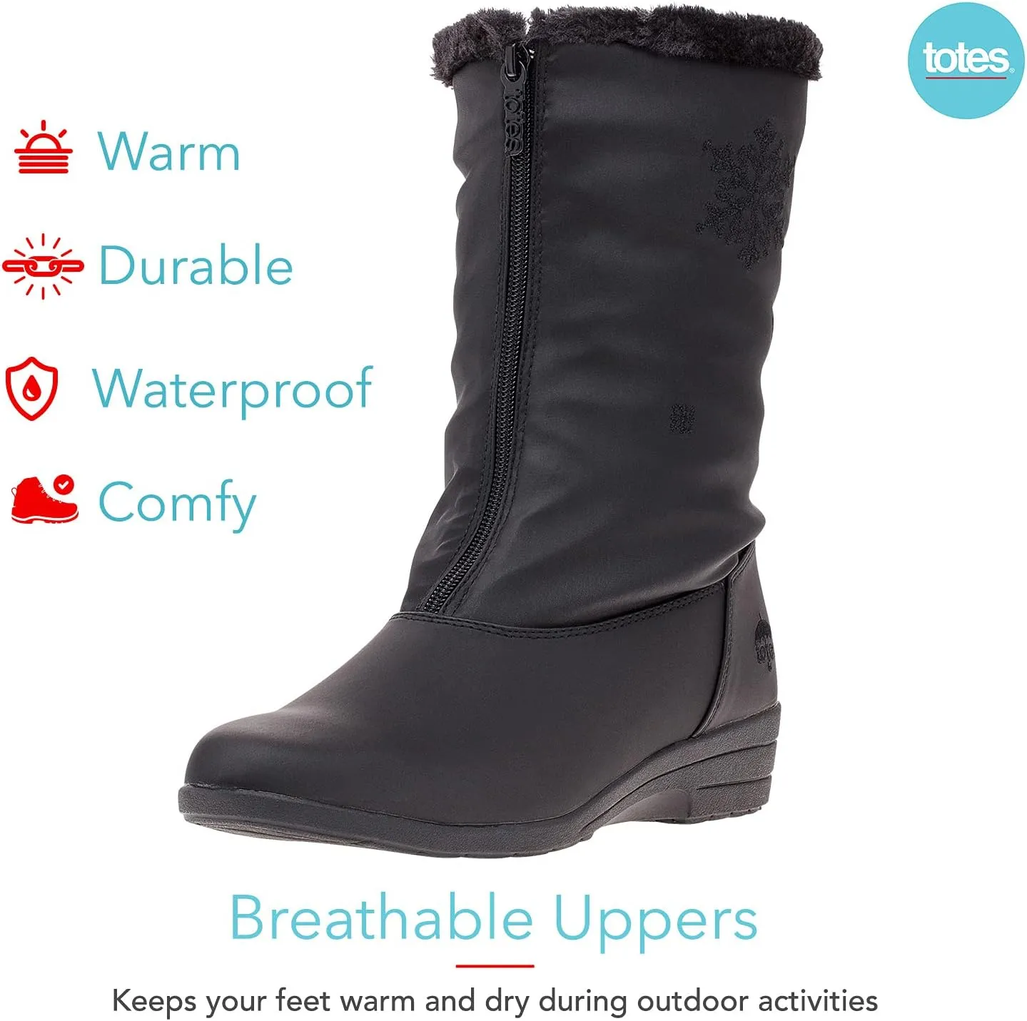 totes Women's Nicole Insulated Waterproof Snow Winter Boots with Zipper