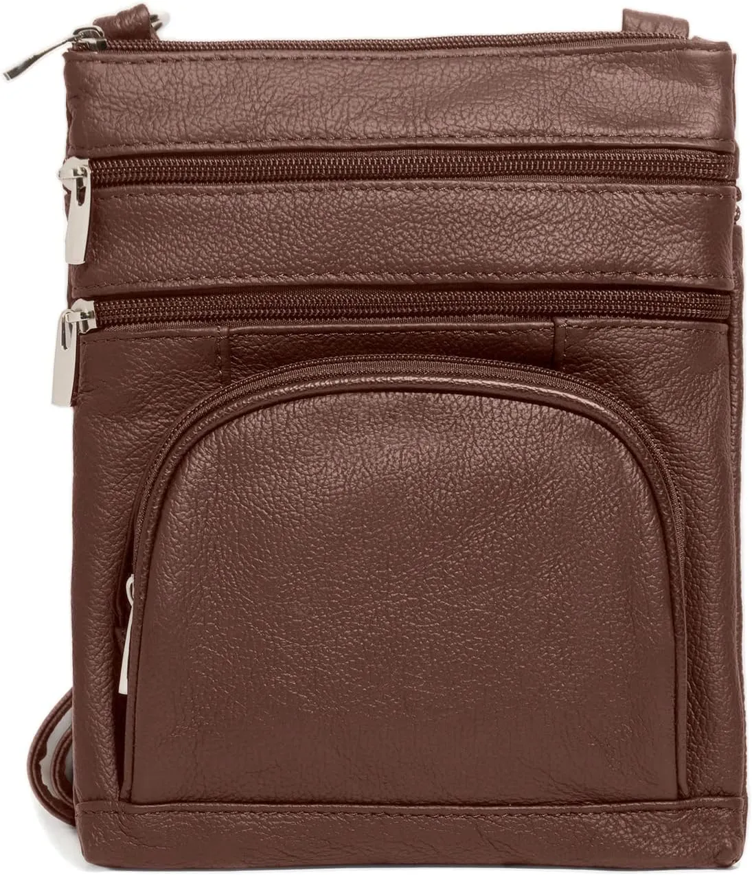 TOVOSO Crossbody Bag for Women, Genuine Leather Multi-Pocket Purse with Adjustable Strap, RFID Protection, Built-In Wallet