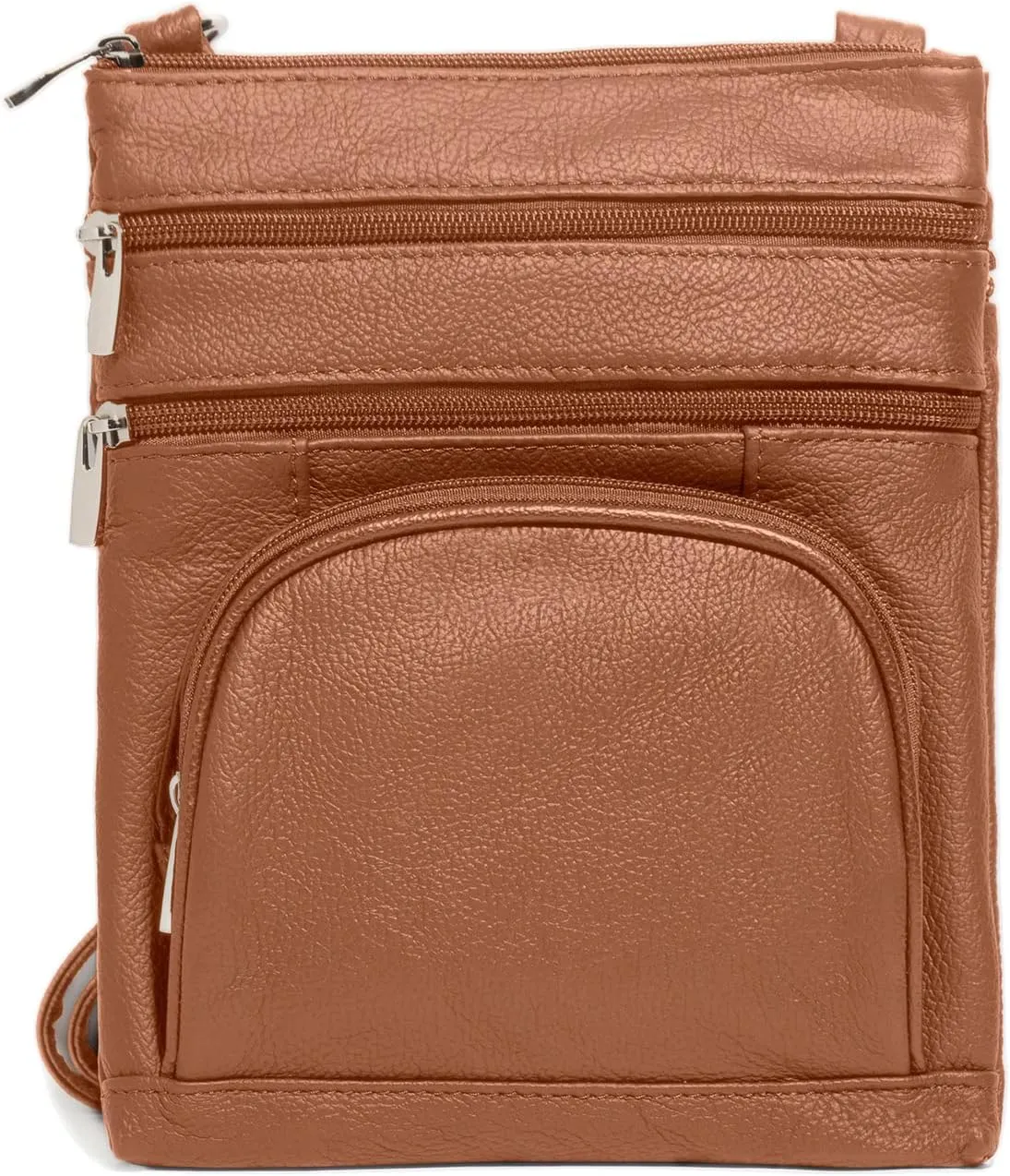 TOVOSO Crossbody Bag for Women, Genuine Leather Multi-Pocket Purse with Adjustable Strap, RFID Protection, Built-In Wallet